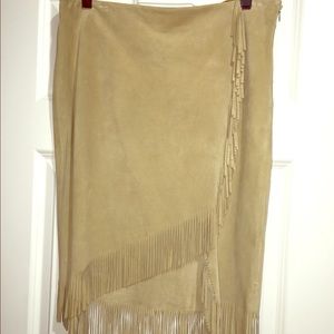 Polo Ralph Lauren Suede Fringe Skirt